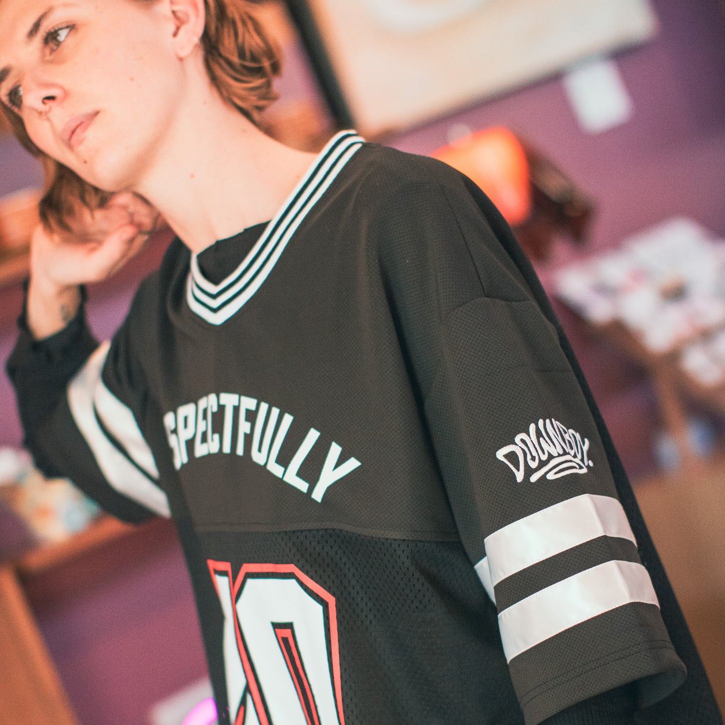Respectfully No // Cherub Short Sleeve Jersey in Black