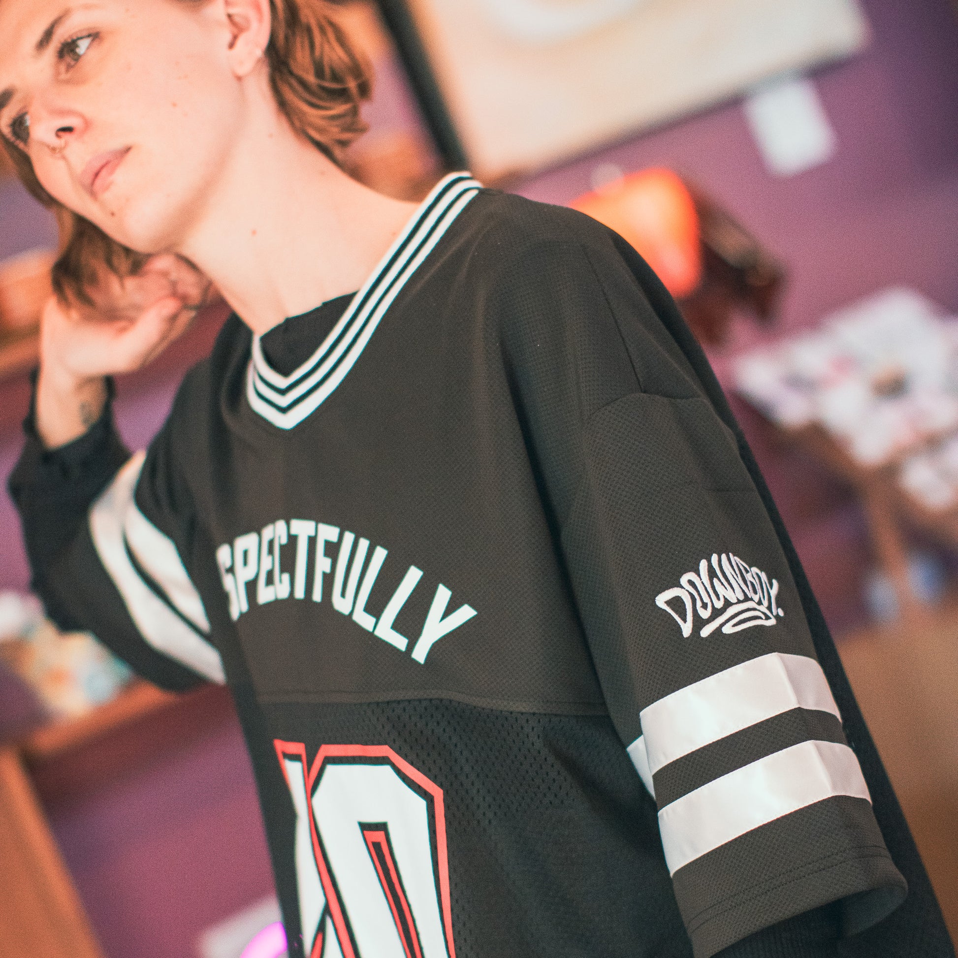 Respectfully No // Cherub Short Sleeve Jersey in Black