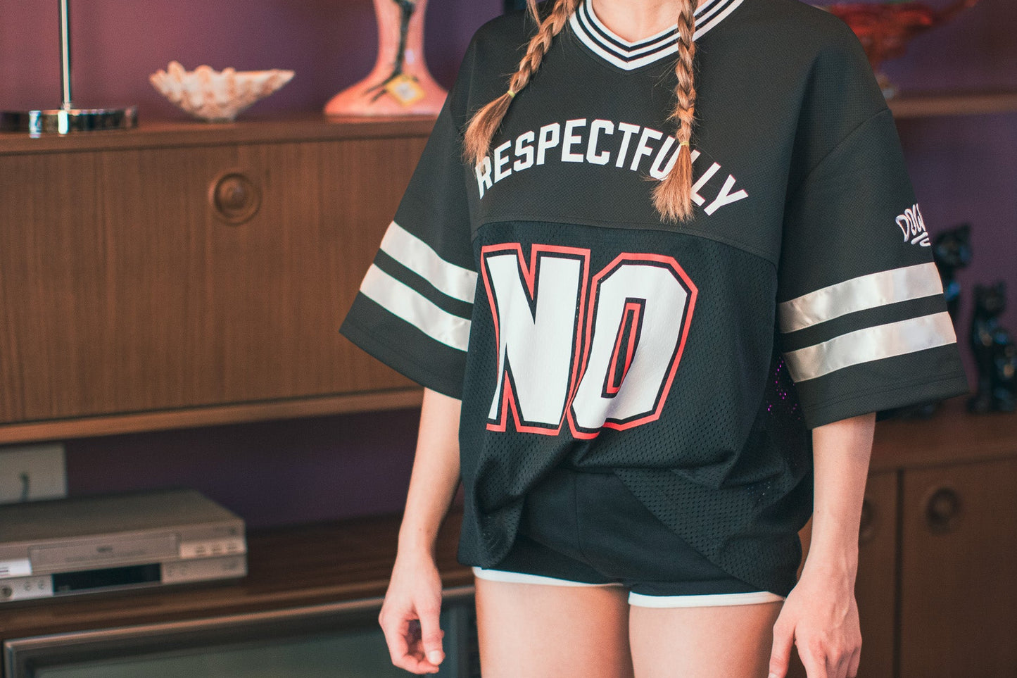 Respectfully No // Cherub Short Sleeve Jersey in Black