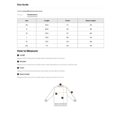 T-shirt size guide